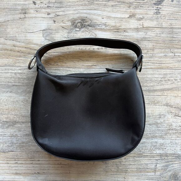 Cache Handbag Mini Black Nylon Vintage Y2K 90s Grunge Goth - Picture 2 of 9